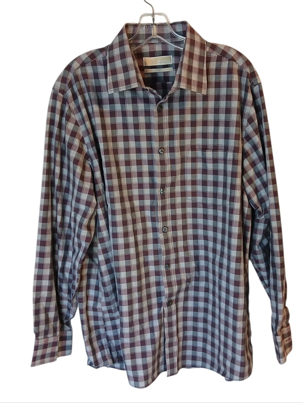 Michael  Kors Long-Sleeve Plaid Button-Up Shirt Size XL